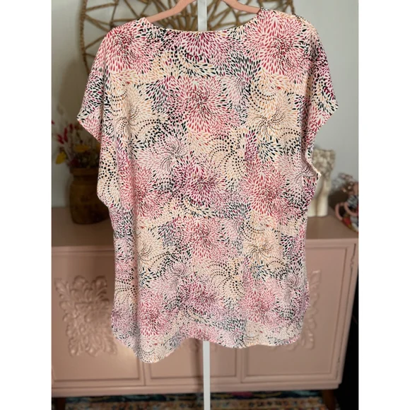 Women's The Limited Blouse, Size L, White pink orange yellow and‎ blue - Picture 2 of 6